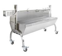 Rôtissoire à Charbon en Acier Inoxydable KuKoo - Robuste Barbecue à Broche et Grill - Capacité 90kg