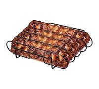 Rôtissoire à côtes pour barbecue - Support de gril vertical robuste à 4 fentes en acier inoxydable | Support à viande peu encombrant pour fumer, grille à rôtir antiadhésive de 12 pouces pour