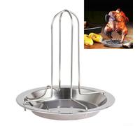 Rôtissoire à poulet, avec bol, support vertical avec poêle d'égouttement, ustensiles de cuisson de camping, barbecue, support pour four, rôtissoire verticale pour volaille