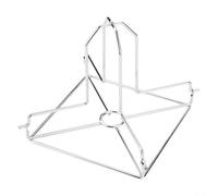 Rôtissoire à poulet pliable en acier inoxydable, support vertical pour griller et four, support robuste pour barbecue au charbon de bois, pour un nettoyage facile - Argenté