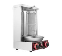 Rôtissoire à poulet verticale gaz 3000 W inox - avec broche kebab - machine kebab professionnelle pour poulet, dinde, tacos - pour hôtels, restaurants et fast-food