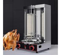 Rôtissoire À Shawarma Électrique Verticale Gril, Four À Gyros En Acier Inoxydable Avec Réglage De La Température, 360°, Pour La Maison, Le Restaurant Et Les Fêtes De Famille(Gas-2800P)