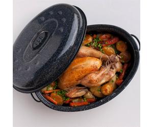 Rôtissoire Daubière Roaster WarmCook "Cocotte américaine ovale" MM 38cm Noir moucheté