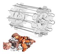 Rôtissoire de cage pour barbecue, acier inoxydable résistant et rotation uniforme, brochette rotative pour kebab et grillades, for cuisine extérieure, camping, fête familiale, restauration mobile