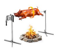 VEVOR Barbecue Rôtissoire Capacité de Charge de 40 kg, Kit de Tournebroche Électrique à 8 Niveaux de Hauteur, Moteur Automatique 38 W, Fourchette en Acier Inoxydable, pour Agneau Porcelet, Fête