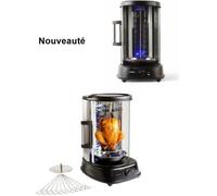 Rôtissoire grill horizontale Thermostat réglable 1500 W Rotation 360° en acier inoxydable Pour volaille et viande