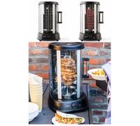 Rôtissoire grill horizontale Thermostat réglable 1500W Rotation 360° en acier inoxydable Pour volaille et viande Kebab et brochettes