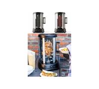 Rôtissoire grill horizontale Thermostat réglable 1500W Rotation 360° en acier inoxydable Pour volaille et viande Kebab et brochettes