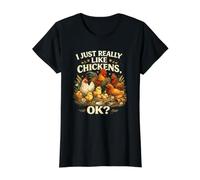 Rôtissoire I Just Very Much Like Chickens OK Funny Chicken Love T-Shirt Graphique avec Valeur
