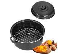 Rôtissoire Ovale, Rôtissoire émaillée De 9,3 Pouces Avec Couvercle En Forme De Dôme, Rôtissoire Avec Support, Rôtissoire En émail, Petits Ustensiles De Cuisine Pour Poulet