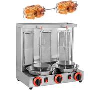 Rôtissoire Verticale, Grill, Grill à Gaz, Grilloir à Gaz, Rôtissoire à Viande Commerciale, Comptoir, Kebab, Cuiseur, Rôtissoire Rotative, Rôtissoire, Grill, Rotatif à 360 °, Silver, L