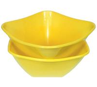 ROTIX Lot de 4 saladiers de 4 l, 25 x 25 x 12 cm, en plastique, jaune soleil, pour 3 à 4 personnes, jaune