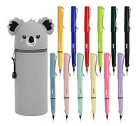 ROTKUSZ 12pcs Crayon Eternel+Jolie Trousse à Crayons, Crayons éternelles Colorés avec 12 Têtes interchangeables et Gomme Sans Encre pour L'écriture Dessin de Bureau à Domicile