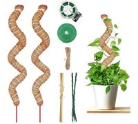 ROTKUSZ 2 Pièces Tuteur Plante, 120cm Tuteur Coco Support pour Plantes Grimpantes, Poteau de Coco pour Maison Jardin, Plante Grimpantes Extension de Support de Plante