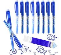 ROTKUSZ 20 Pièces Stylo Effacables, Bleu Stylo Gomme, 0.5mm Encre Gel Effaçable, pour Adultes, Enfants, Bureau, Fournitures Scolaires
