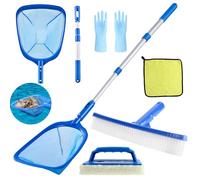 ROTKUSZ 6 Pièces Kit de Piscine Nettoyage, Epuisette Piscine avec 44-88CM Télescopique Réglable, Épuisettes de Surface pour Piscine, Filet de Piscine pour Piscines, Spas, Fontaine