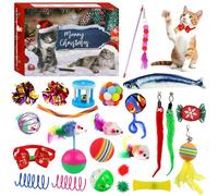 ROTKUSZ Calendrier de l'Avent pour Chat 2025, 24 Pièces Jouets Interactifs pour Chats Intérieur, Calendrier de Noël de 24 Jours avec Jouets Variés pour Chat, Cadeau Noël pour Amateurs de Chat et Chat