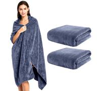 ROTKUSZ Lot de 2 Serviette de Bain XXL, 100x200 cm Grands Draps de Bain en Microfibre Coton, Très Absorbante et à Séchage Rapide, pour Douche, Natation, Salle de Bains, Voyage