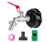 ROTKUSZ Robinet de vidange IBC, 1000 l, en alliage, robinet à boisseau sphérique avec raccord 1/2", haute qualité, adaptateur IBC pour réservoir d'eau, réservoir d'eau de pluie IBC, accessoires de