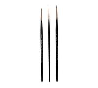 Rotmarder Lot de 3 pinceaux d'artiste en poils de martre rouge pour aquarelle et acrylique - Fins - Taille 000, 00, 0