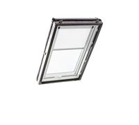 Roto Store occultant ZRV électrique Presque Complet - Rail de Guidage argenté - pour fenêtre de Toit Roto de la série Designo R4/R7 et Classic 43/73 avec Taille 065/118 | 06/11 Blanc