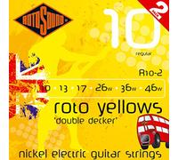 Rotosound Cordes pour guitare électrique Roto Nickelée YELLOWS R10-2 Regular 10-46 2 jeux