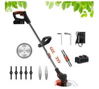 Rotofil Electrique Coupe-Bordures Débroussailleuse sans Fil avec 3 Types de Lame de Scie et avec Lithium-ION 21 V Chargeur