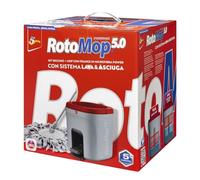 ROTOMOP 5.0 Kit seau + vadrouille avec franges en microfibre Power avec système lave et sèche