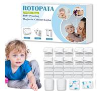 ROTOPATA Verrous magnétiques pour armoires et bébés et enfants - Loquet de sécurité pour armoires, tiroirs, placards, cuisine, chambre à coucher, adhésif ou à vis, deux méthodes d'installation (10