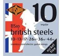 Rotosound Cordes pour guitare électrique British Steels BS10 – Acier inoxydable 10-46 (6 cordes)