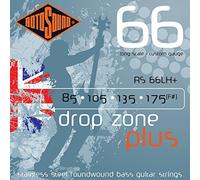 Rotosound Cordes pour Basse Électrique SWING 66 STAINLESS SETS 4-cordes RS66LH+ DROPZONE+ Stainless Custom 85-175