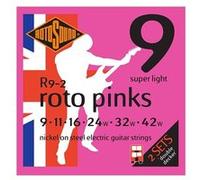 Rotosound Cordes pour Guitare Électrique Roto Nickelée 2 Jeu de PINKS R9-2 Super Light 9-42