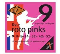 Rotosound Cordes pour Guitare Électrique Roto Nickelée 7-cordes PINKS R9-7 Super-Light 9-52