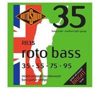 Rotosound Cordes pour basse électrique ROTO NICKEL RB35 4-cordes Nickel Medium-Light 35-95