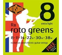 Rotosound Jeux de cordes électriques Roto R8 Nickel extra légères 008