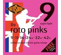Rotosound Cordes pour guitare électrique Roto Nickelée PINKS R9 SL Super Light 9-42