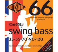 Rotosound Cordes pour basse électrique SWING 66 STAINLESS RS665LB 5-cordes Medium-Light 35-120