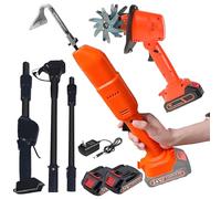 Rototiller Léger pour Le Jardinage, Cultivateur De Barre De Jardin électrique, Largeur De Travail 10 Cm, avec Piolet De Hoe Et Télescopique électrique 2 Batteries, pour La Pelouse/Jardinage