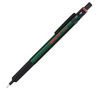 rOtring 500 Porte-mine - mine HB 0,5 mm - Corps hexagonal en plastique vert et grip antidérapant en métal texturé