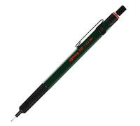 rOtring 500 Porte-mine - mine HB 0,5 mm - Corps hexagonal en plastique vert et grip antidérapant en métal texturé