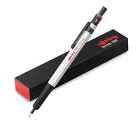 rOtring 500 Portemine | Mine HB 0,5 mm | Corps hexagonal en plastique blanc et prise antidérapante en métal texturé