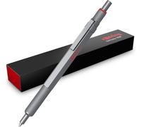Rotring 600 Gel Pen 0.55mm Black Ink Silver Metal Barrel Non-Slip Notched Grip & Hexagon Barrel Refillable