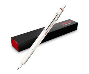 rOtring 600 Portemine | Mine HB0,5 mm | Portemine entièrement métallique | Blanc Nacré | Prise crantée antidérapante et corps hexagonal