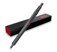 Rotring Stylo à bille 600 – Pointe moyenne, encre noire, corps métal gris foncé, rechargeable