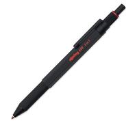 rOtring 600 Stylo multi couleurs et porte mine 3 en 1 | 2 pointes fines stylo bille (encre noire et rouge) | 1 pointe porte mine (mine de 0,5 mm) | Corps noir