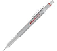 Rotring 600 Stylo Multi Couleurs Et Porte Mine 3 En 1 2 Pointes Fines Stylo Bille (Encre Noire Et Rouge) 1 Pointe Porte Mine (Mine De 0,5 Mm) Corps Argenté