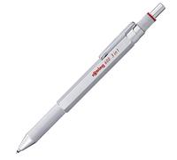 rOtring 600 Stylo multi couleurs et porte mine 3 en 1 | 2 pointes fines stylo bille (encre noire et rouge) | 1 pointe porte mine (mine de 0,5 mm) | Corps argenté