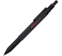 Rotring 600 Stylo Multi Couleurs Et Porte Mine 3 En 1 2 Pointes Fines Stylo Bille (Encre Noire Et Rouge) 1 Pointe Porte Mine (Mine De 0,5 Mm) Corps Argenté