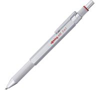 Rotring 600 Stylo Multi Couleurs Et Porte Mine 3 En 1 - 2 Pointes Fines Stylo Bille (Encre Noire Et Rouge) - 1 Pointe Porte Mine (Mine De 0,5 Mm) - Corps Argenté.[G219]