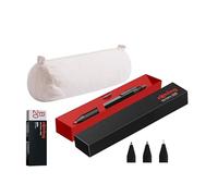 rOtring 600 stylos et porte-mines multicolores 3 en 1 | Pointes de stylo à bille noir et rouge | 1 pointe de crayon mécanique (0,5 mm) | Corps noir | + gomme B20 et trousse en coton